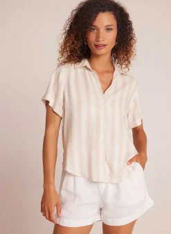 Overhemd Met Korte Mouwen En Manchetten - Playa Sand Stripe>Bella Dahl Best