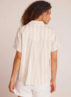 Overhemd Met Korte Mouwen En Manchetten - Playa Sand Stripe>Bella Dahl Best