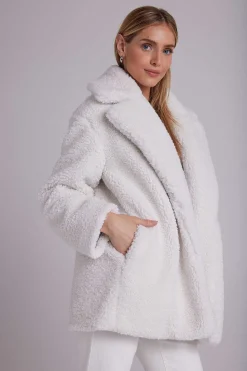 Oversized Teddyjas Met Inkepingskraag - Winterwit><noscript><img width=