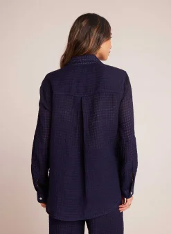 Oversized Zak Met Knoopsluiting - Tropic Navy>Bella Dahl Clearance