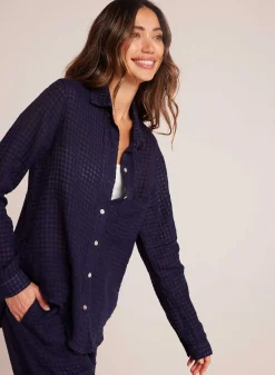 Oversized Zak Met Knoopsluiting - Tropic Navy>Bella Dahl Clearance