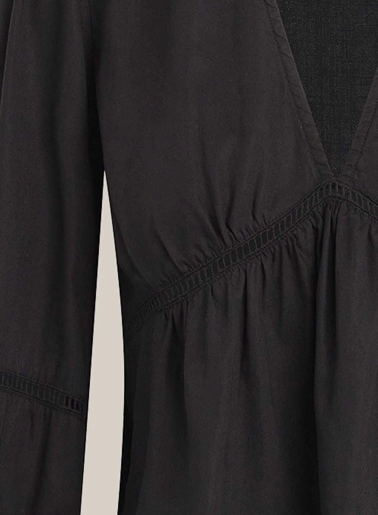 Peplumtop Met Ladderversiering - Zwart>Bella Dahl Fashion