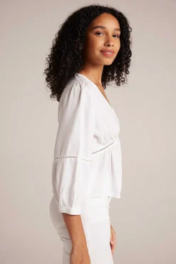 Peplumtop Met Ladderversiering - Wit><noscript><img width=