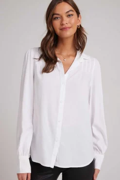Pin-Geplooid Met Lange Mouwen, Button-Down - Wit><noscript><img width=
