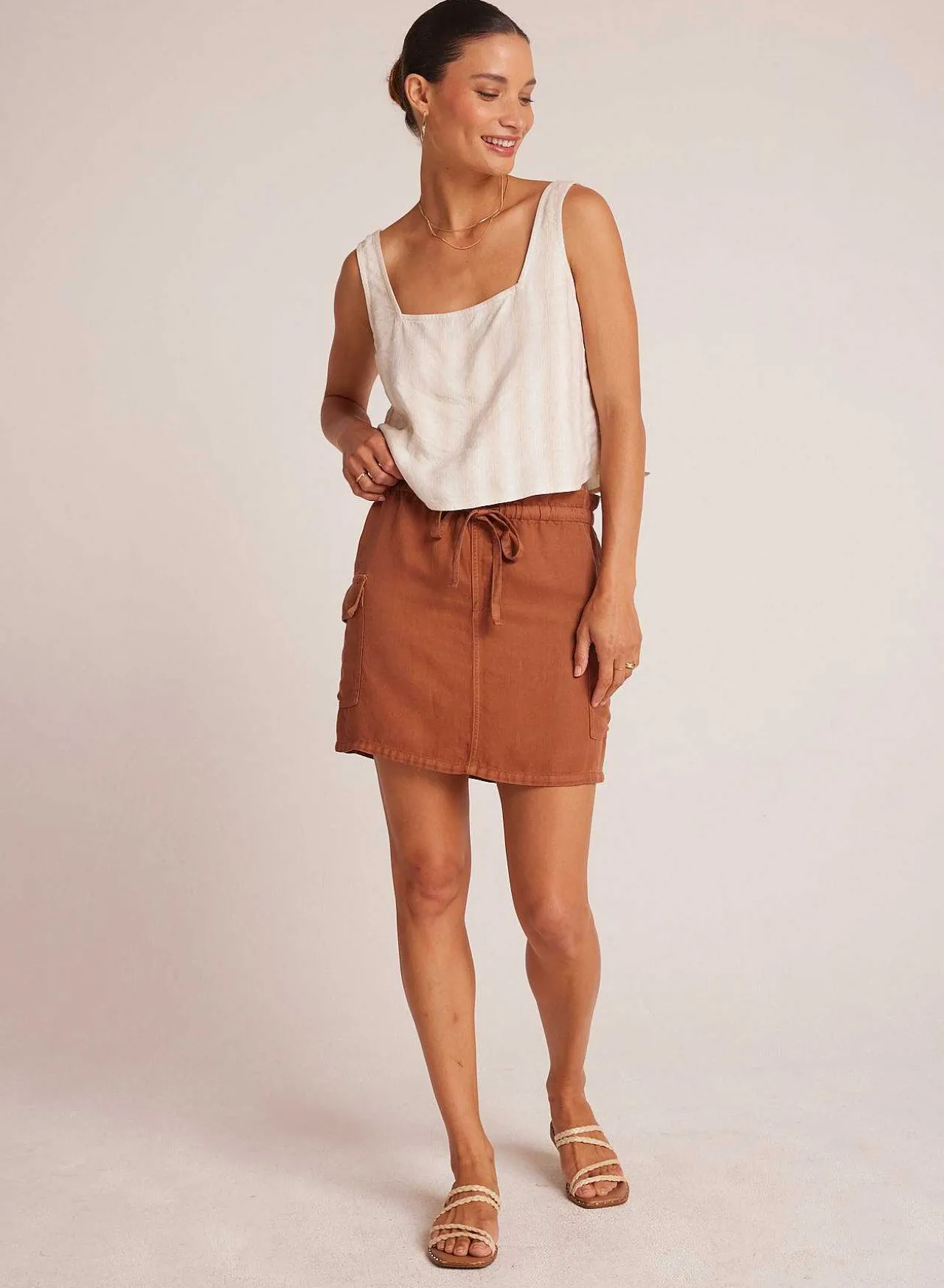 Posey Cargo Minirok - Zomerbruin>Bella Dahl Best