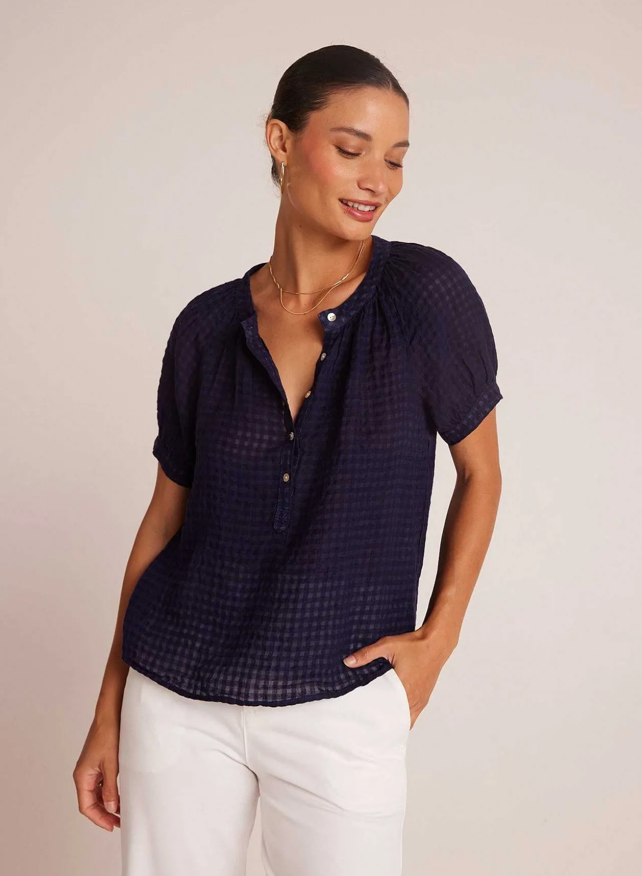 Raglan Trui Met Korte Mouwen - Tropic Navy>Bella Dahl Sale