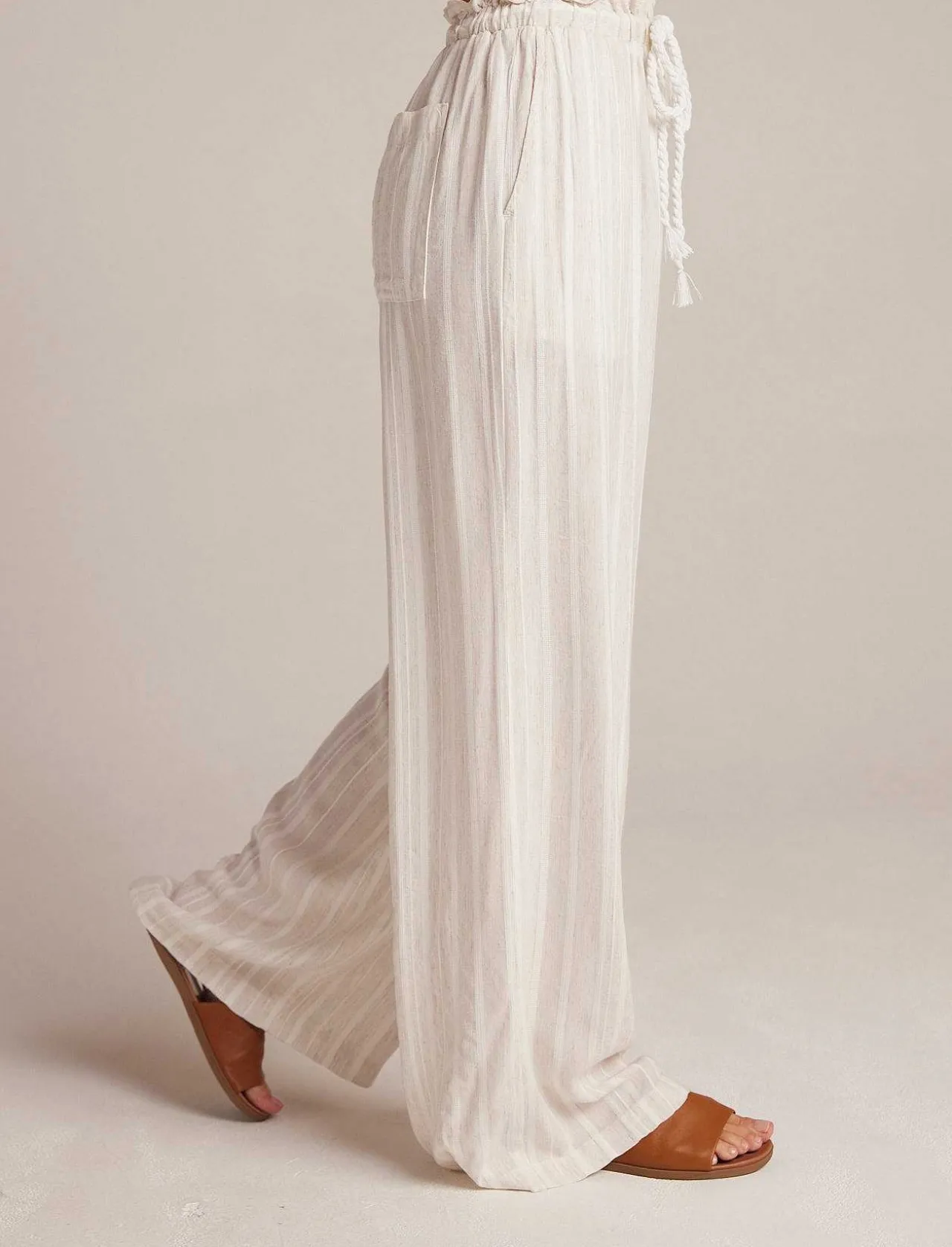 Ruche Taille Wijde Pijpen - Witte Zandstreep>Bella Dahl Hot