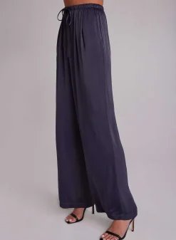 Satijnen Geplooide Broek Met Wijde Pijpen - Odyssey Grey><noscript><img width=
