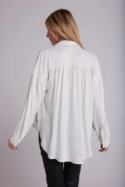 Satijnen Overhemd - Winterwit>Bella Dahl Sale
