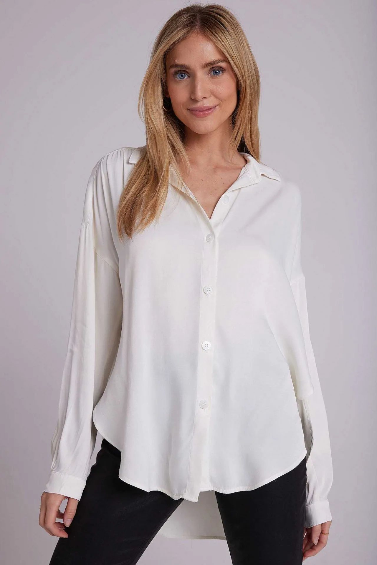 Satijnen Overhemd - Winterwit>Bella Dahl Sale