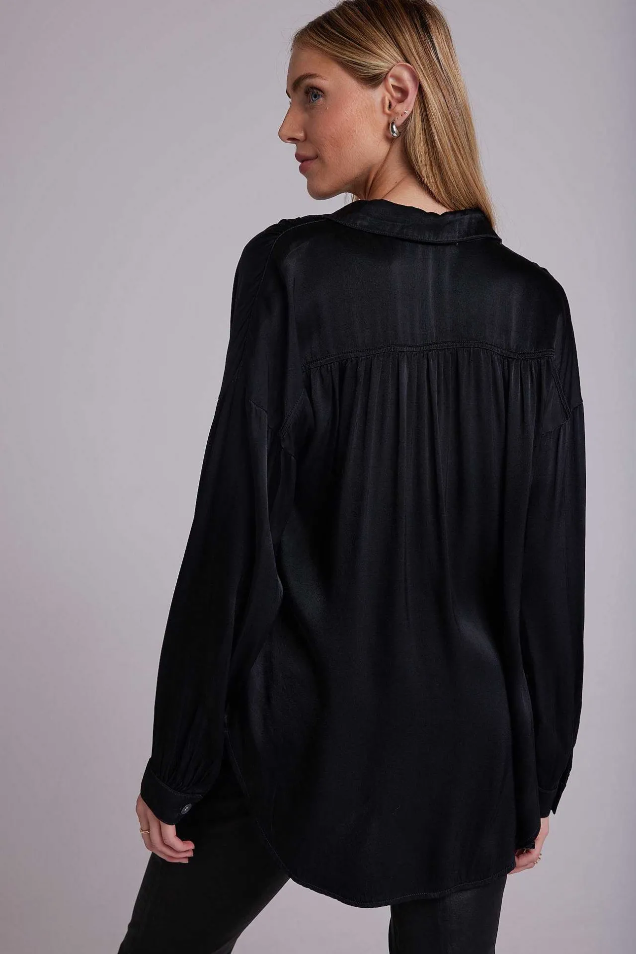 Satijnen Overhemd - Zwart>Bella Dahl New