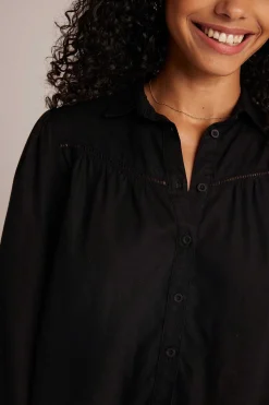 Shirt Met Lange Mouwen En Ladderversiering - Zwart><noscript><img width=