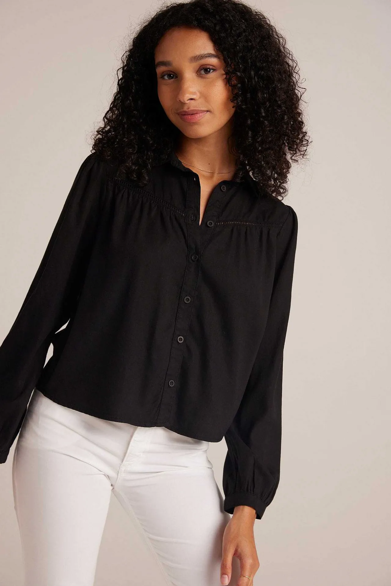Shirt Met Lange Mouwen En Ladderversiering - Zwart>Bella Dahl Hot