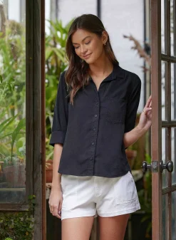 Shirt Staart Button Down - Vintage Zwart><noscript><img width=