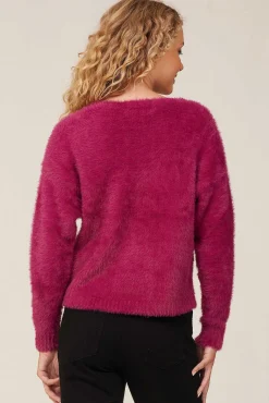Slouchy Trui Met V-Hals - Donker Magenta>Bella Dahl Best Sale