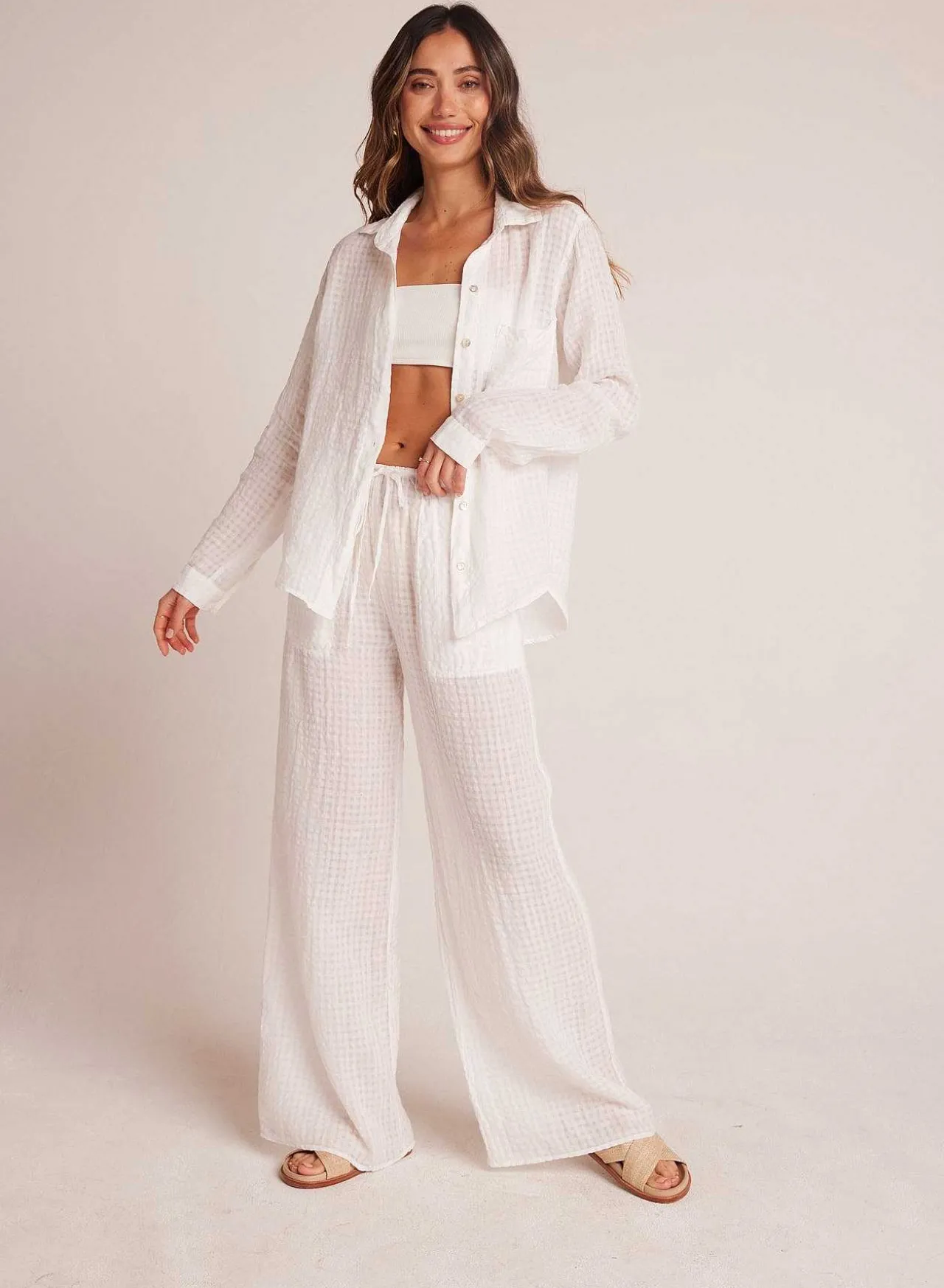 Strandbroek Met Wijde Pijpen En Zakken - Wit>Bella Dahl Flash Sale