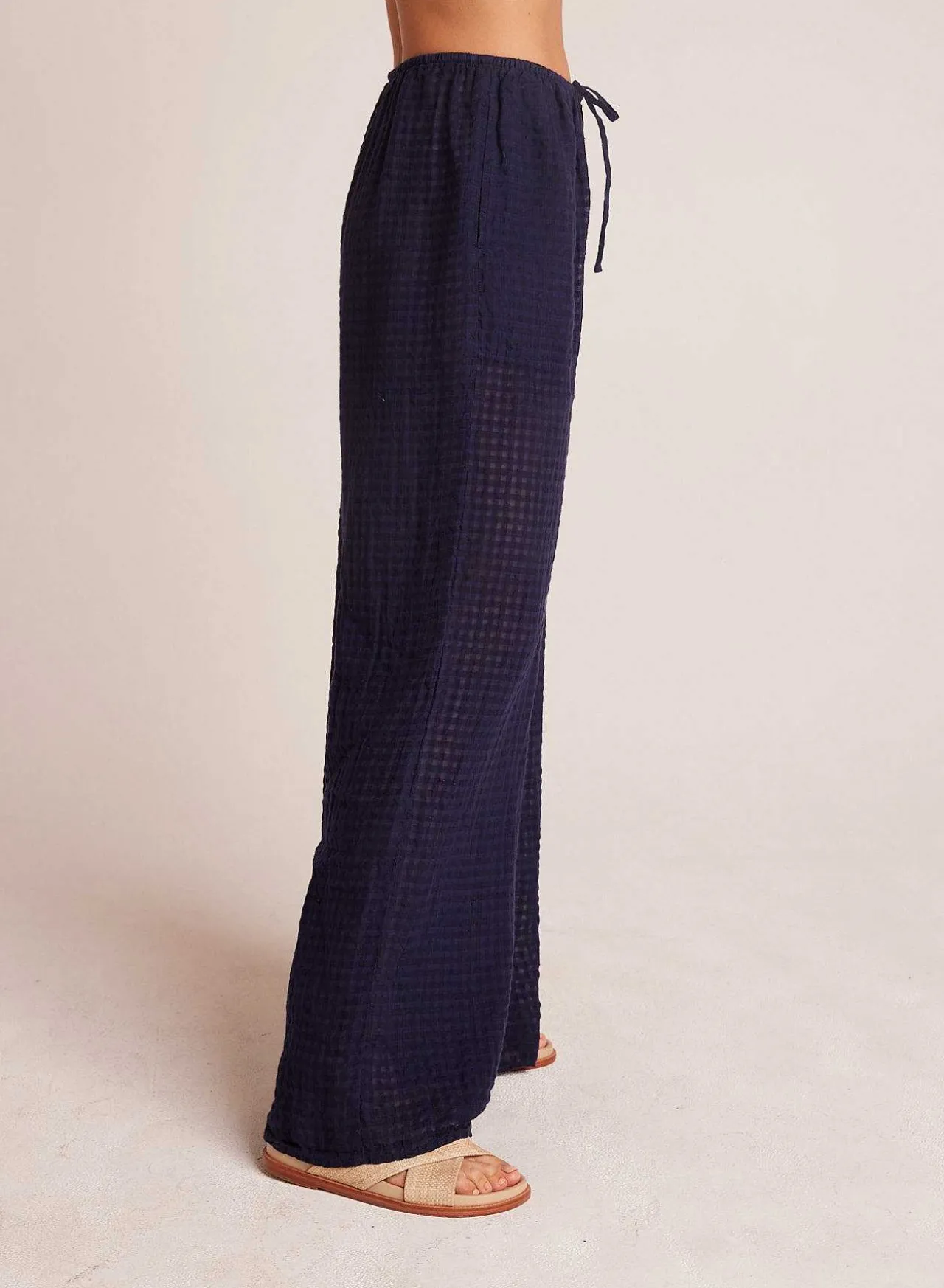 Strandbroek Met Wijde Pijpen En Zakken - Tropic Navy>Bella Dahl Discount