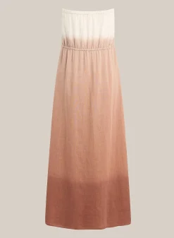 Strapless Linnen Maxi-Jurk - Coconut Ombre Dye><noscript><img width=