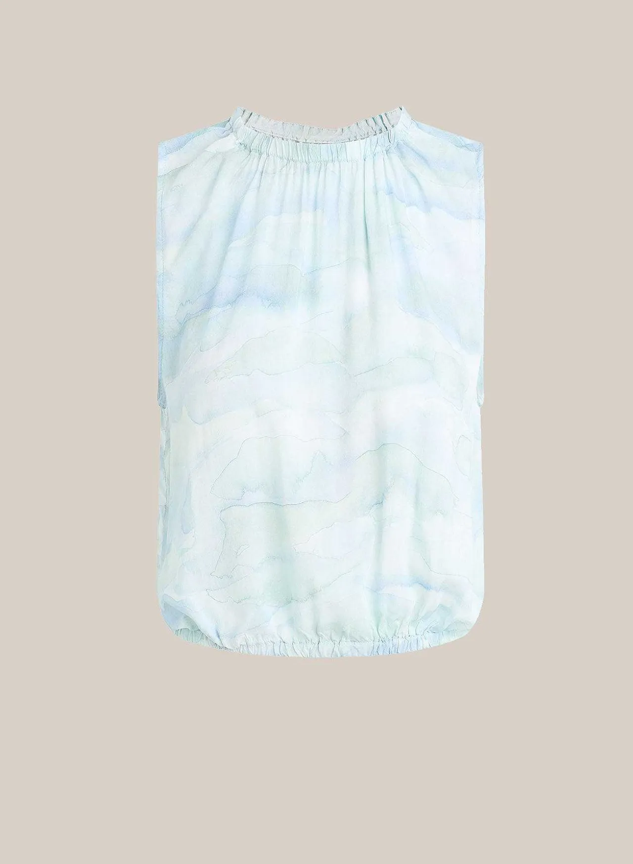 Tanktop Met Gesmokte Hals - Camo-Print Met Golven>Bella Dahl Cheap