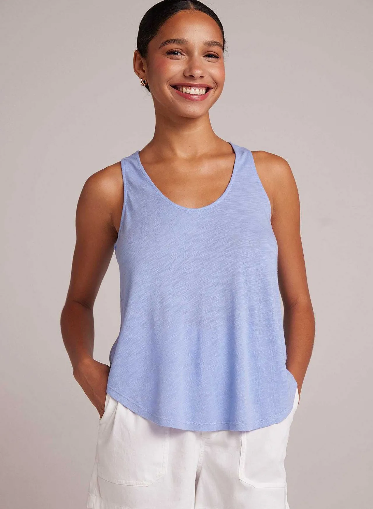 Tanktop Met Ronde Hals - Peri Blauw>Bella Dahl Shop