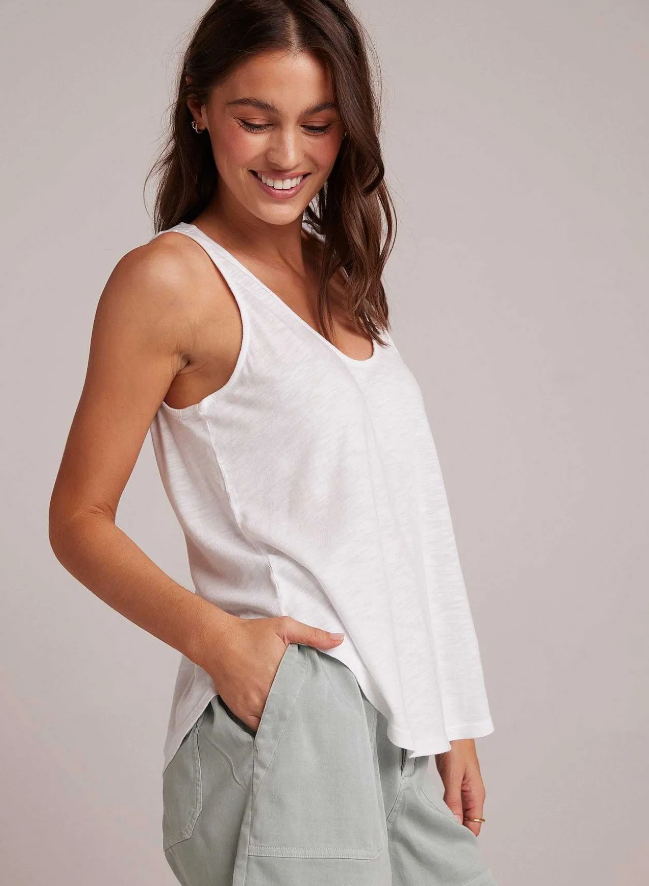 Tanktop Met Ronde Hals - Wit>Bella Dahl Fashion