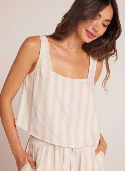 Tanktop Met Vierkante Hals - Playa Sand Stripe>Bella Dahl Cheap