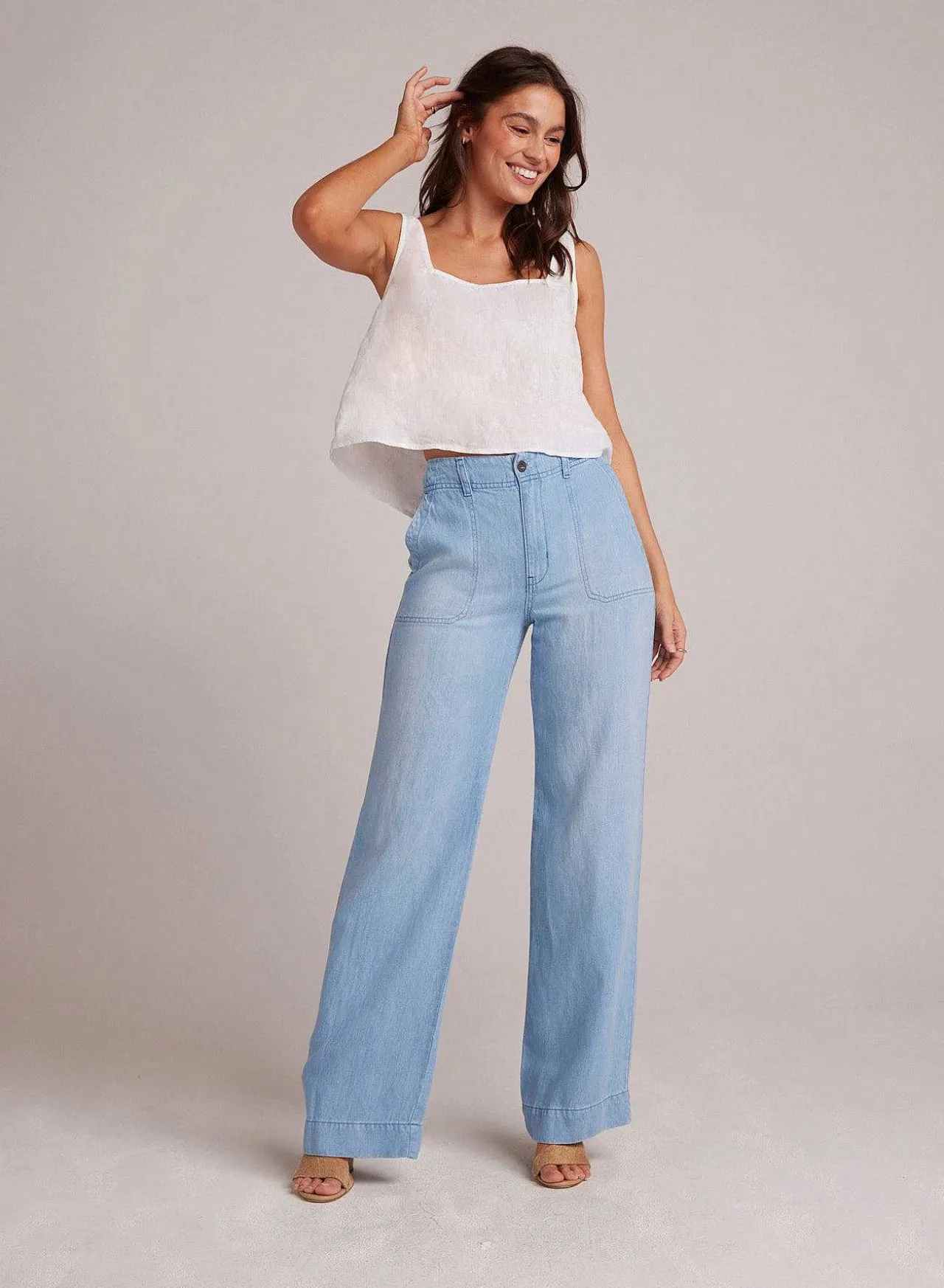 Taylor Utility Jeans Met Wijde Pijpen - Coastal Wash>Bella Dahl Cheap