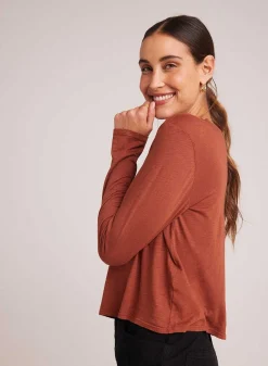 T-Shirt Met Lange Mouwen En Ronde Hals - Herfst Amber><noscript><img width=