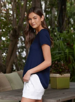 T-Shirt Met V-Hals - Eindeloze Zee>Bella Dahl Cheap