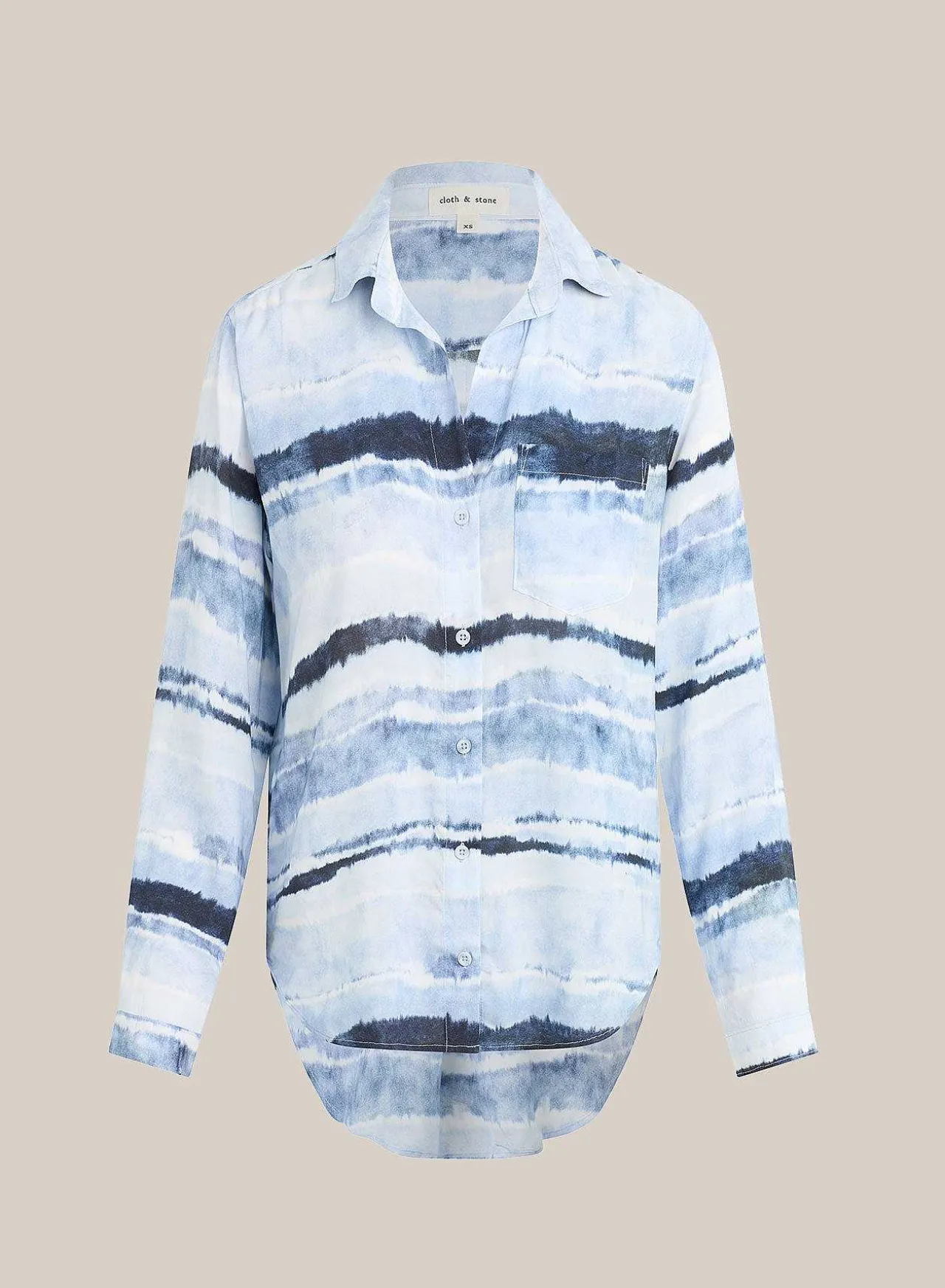 Zak Met Knoopsluiting - Indigo Strepenprint>Bella Dahl New